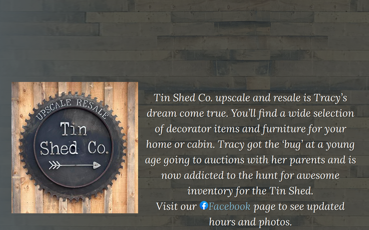 Tin Shed Co. website preview