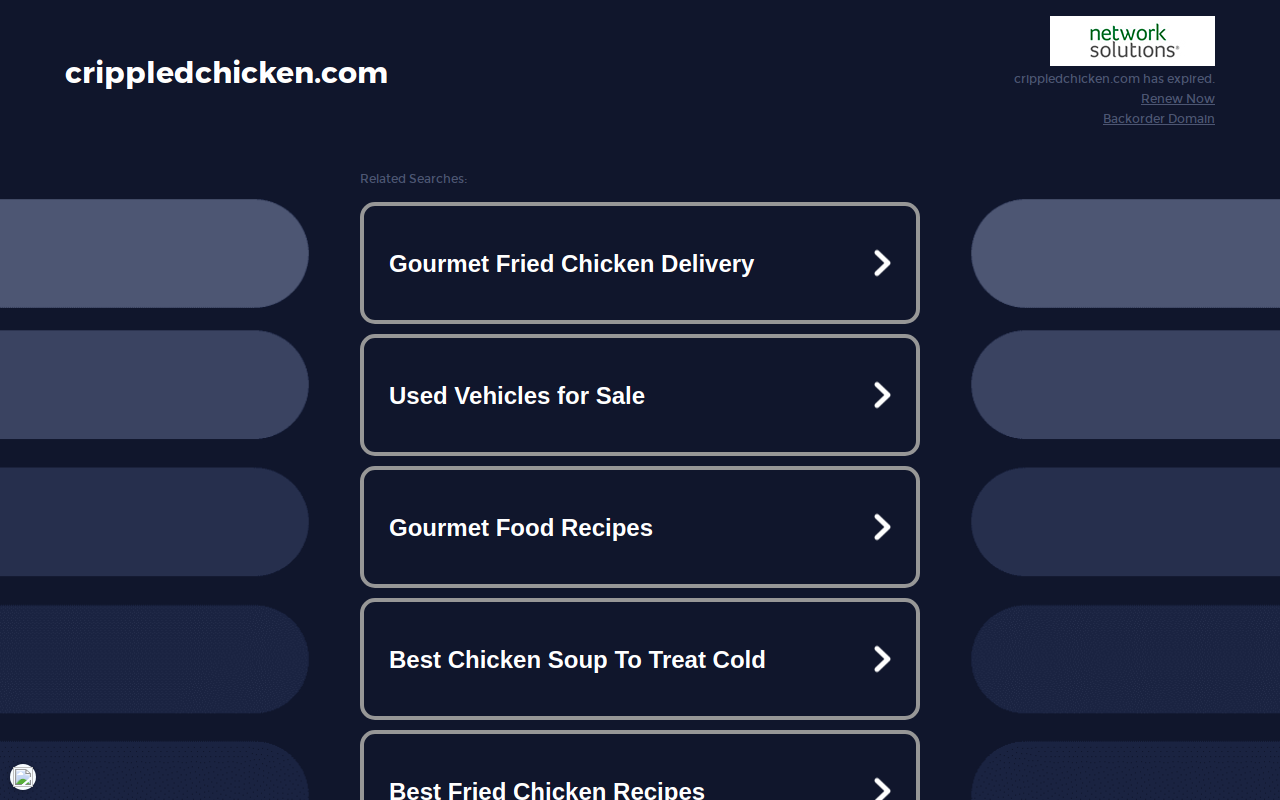 Crippled Chicken website preview