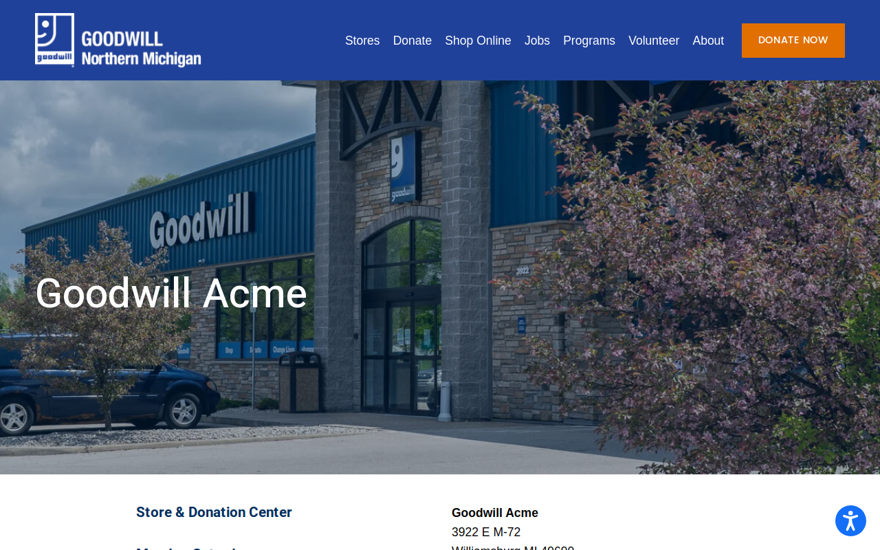 Goodwill Northern Michigan – Acme website preview