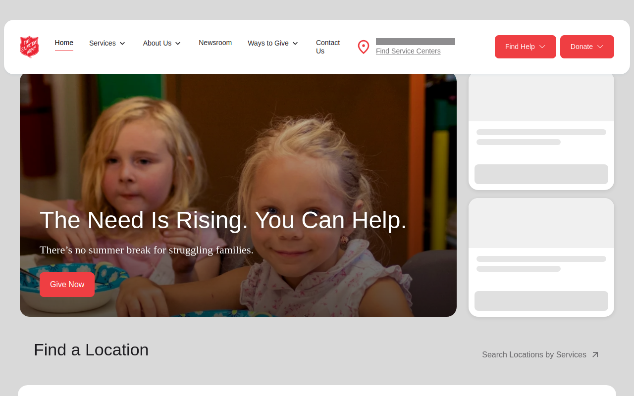 The Salvation Army - Cadillac, MI. website preview