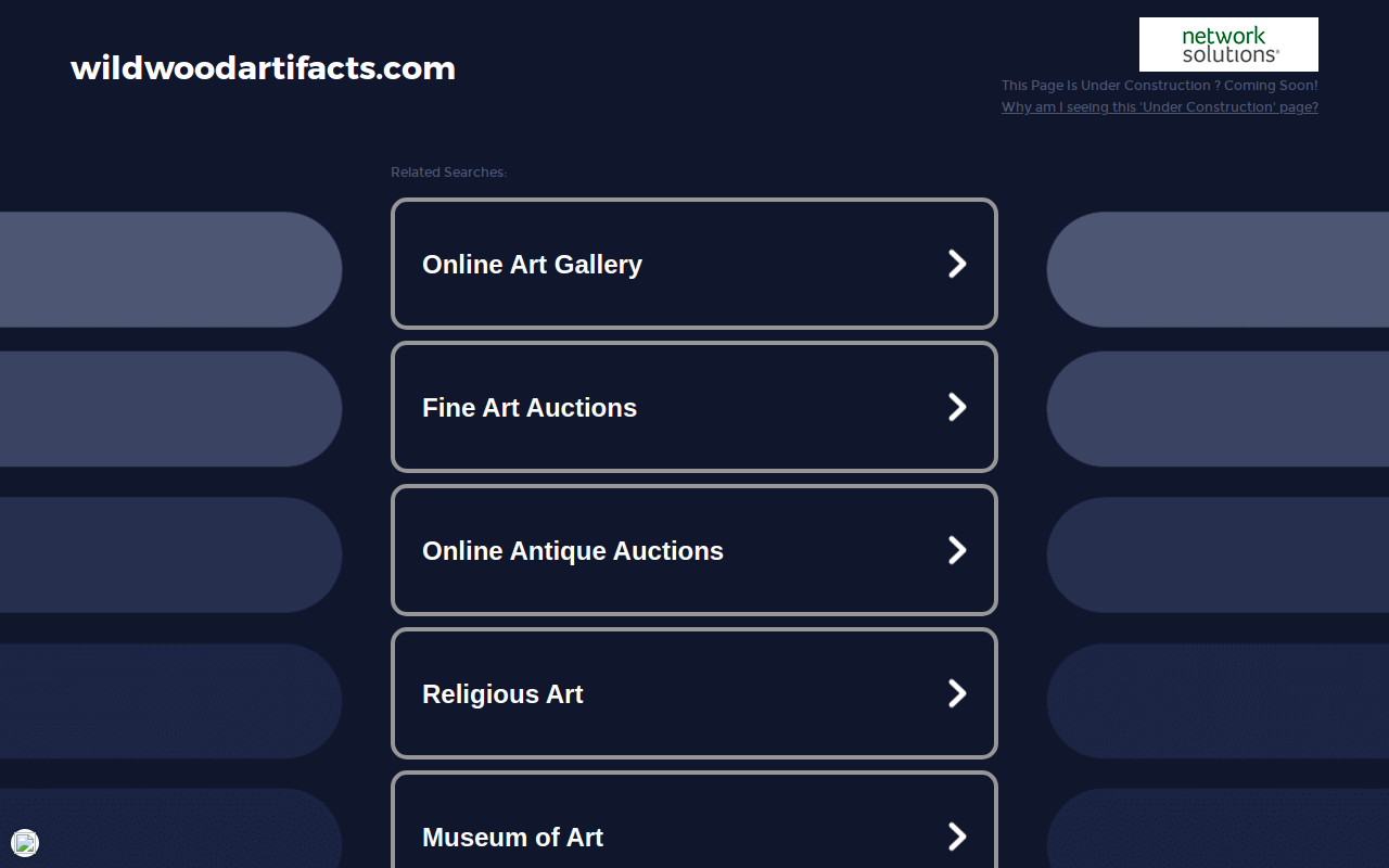 Artifacts Art & Antiques website preview