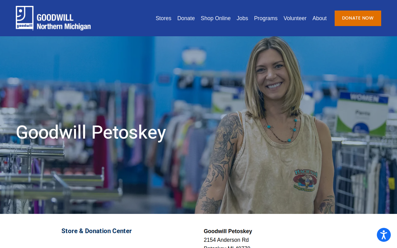 Goodwill Northern Michigan – Petoskey website preview