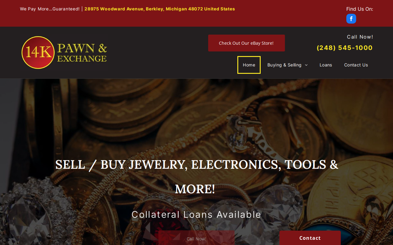 14K Pawn & Exchange website preview