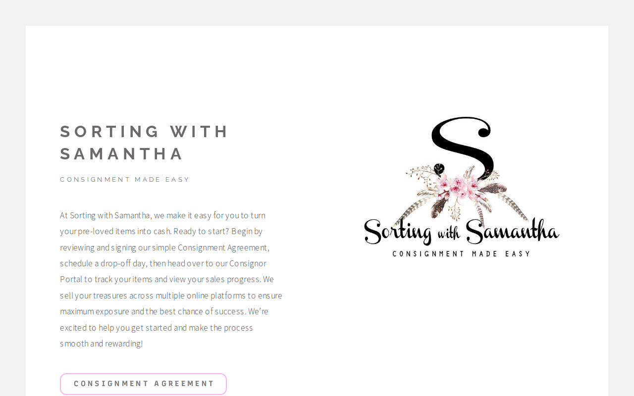 Sorting with Samantha website preview
