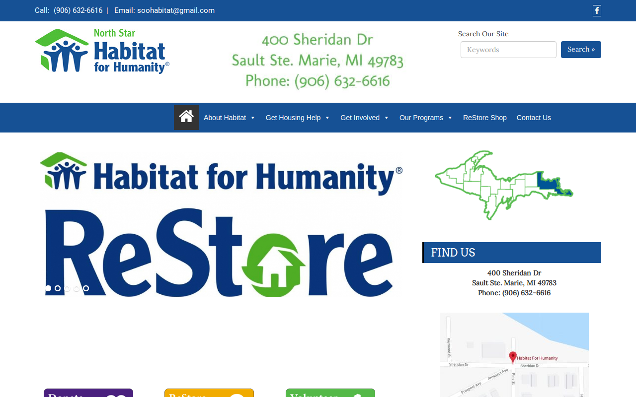 North Star Habitat For Humanity website preview