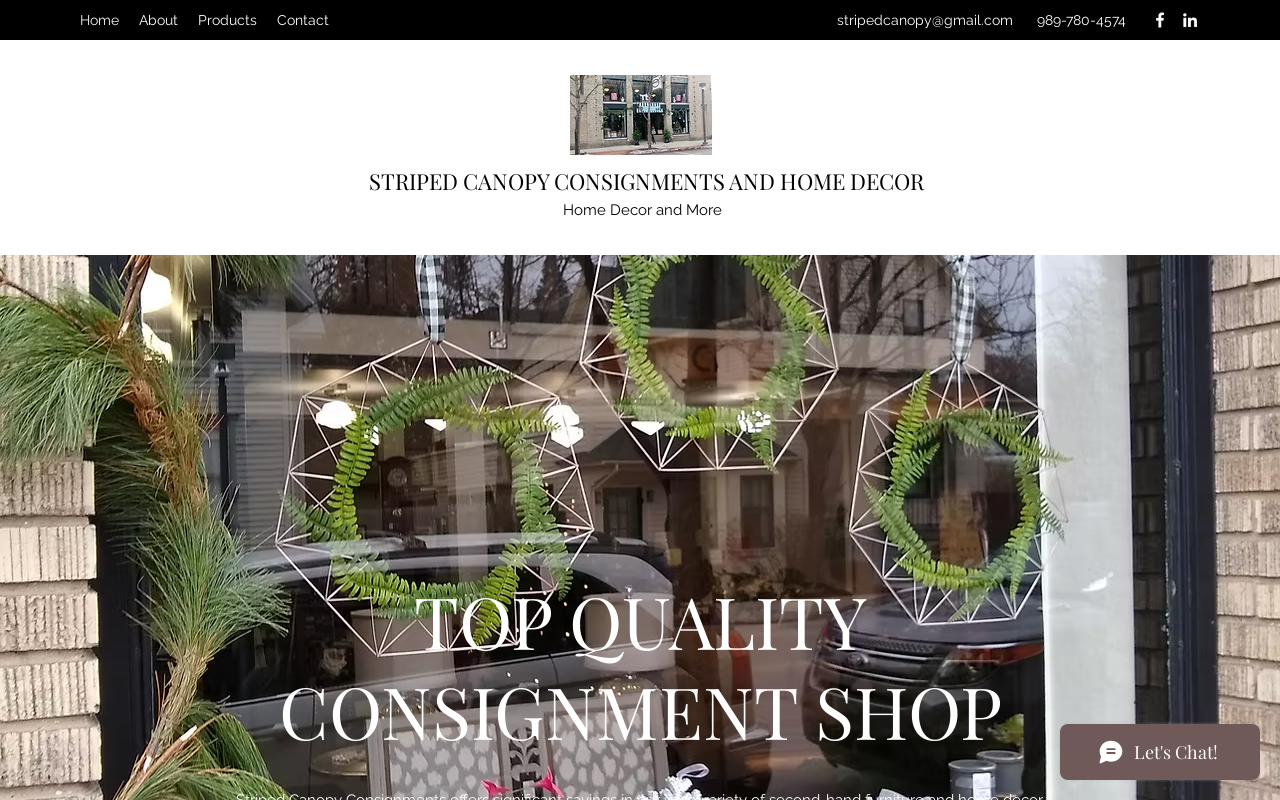 Striped Canopy Consignments website preview