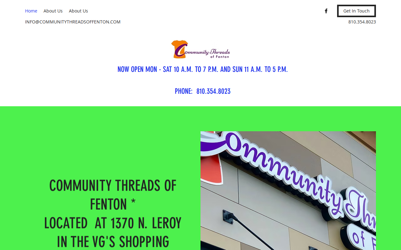 Community Threads of Fenton website preview