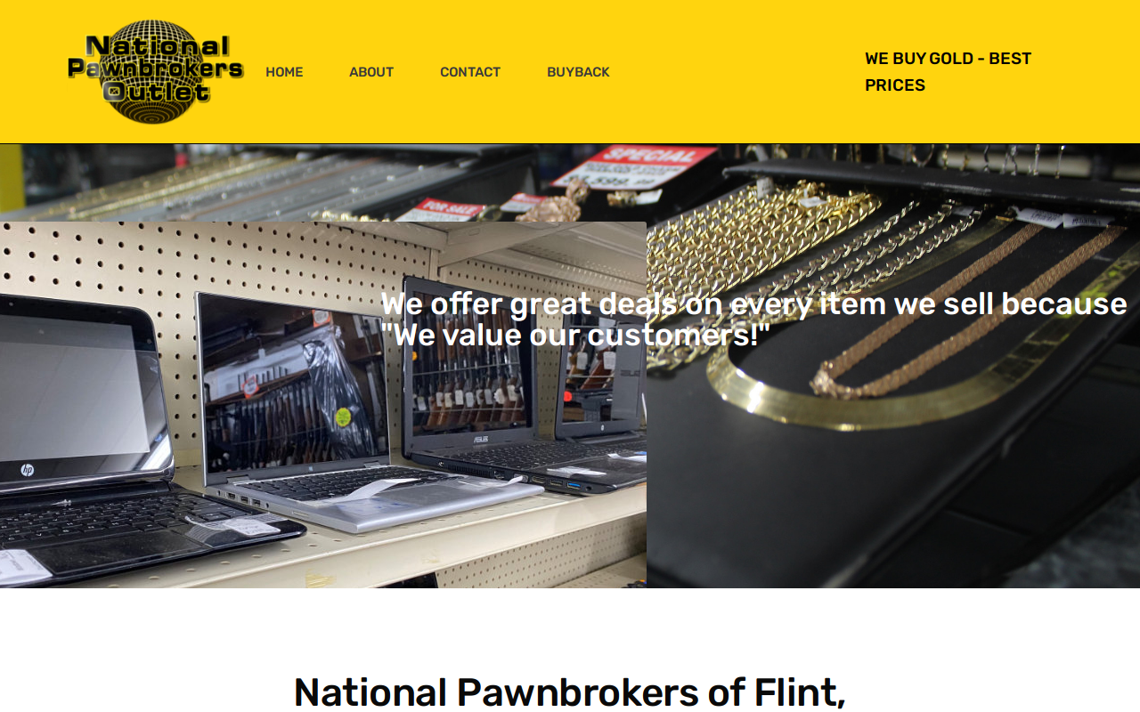 National Pawnbrokers Outlet of Flint website preview