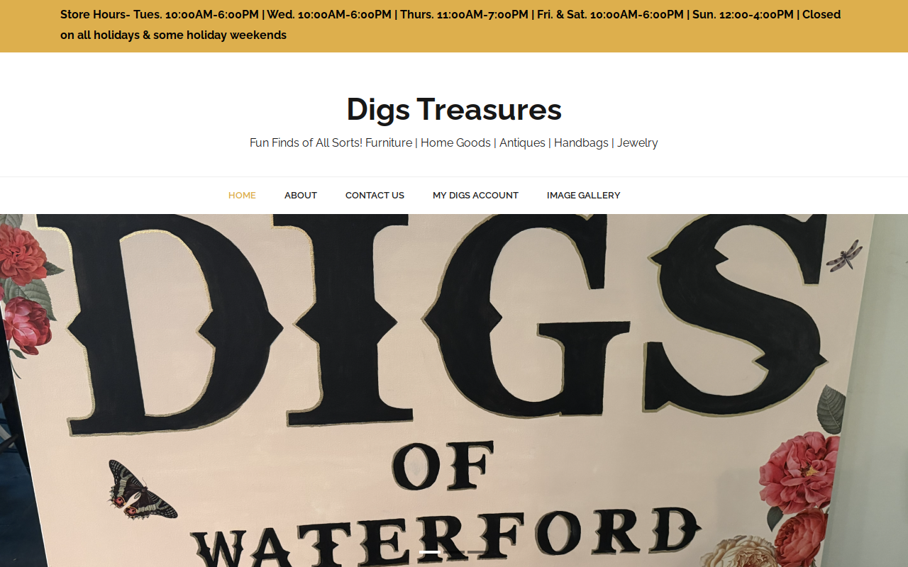 Digs Consignment Studio website preview