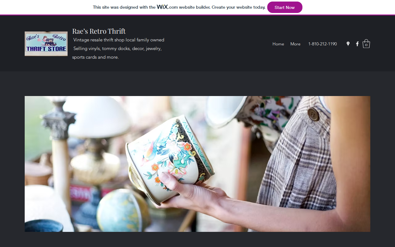 Rae's Retro Thrift Resale website preview