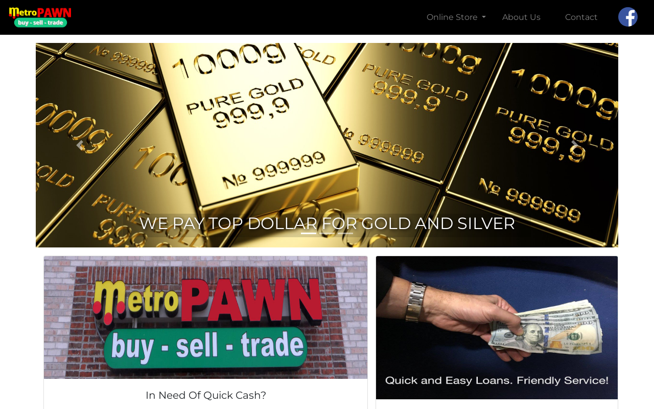 Metro Pawn Shop website preview