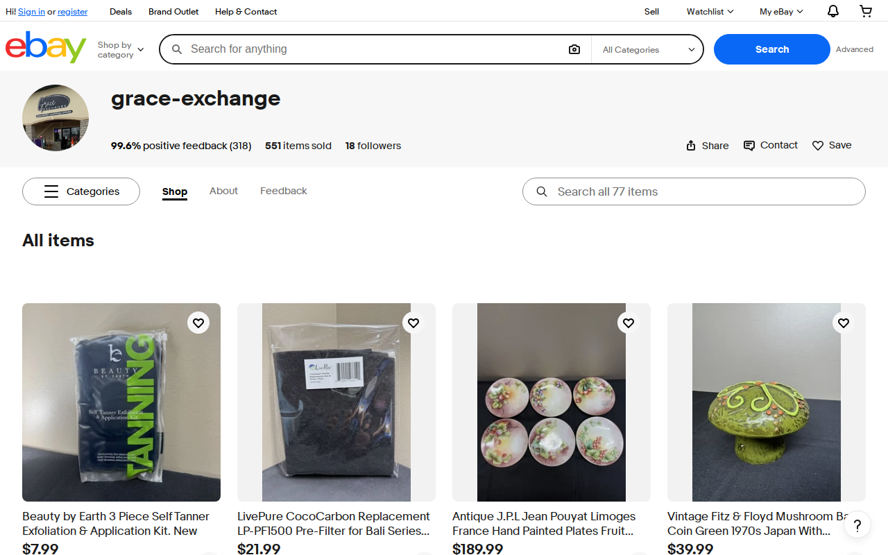 Grace Exchange website preview