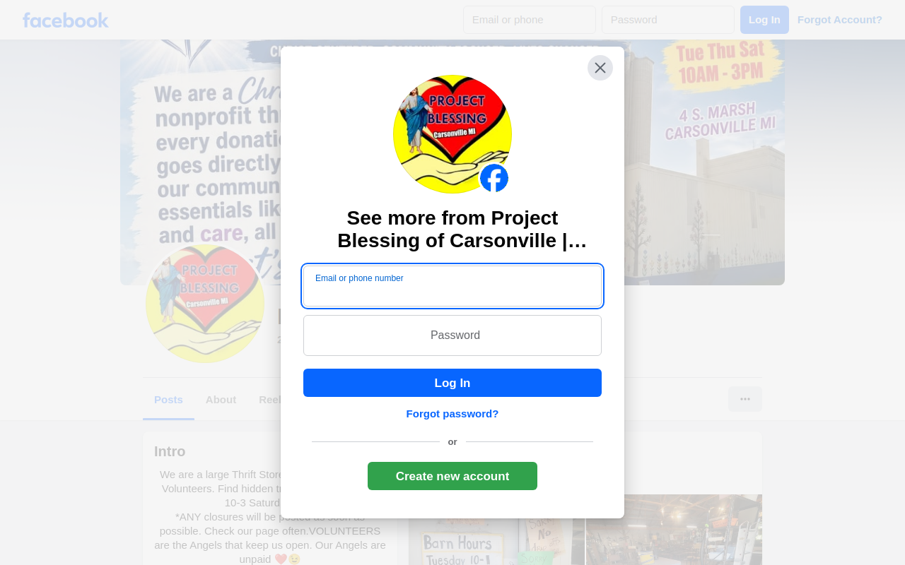 Project Blessings CPS Thrift website preview