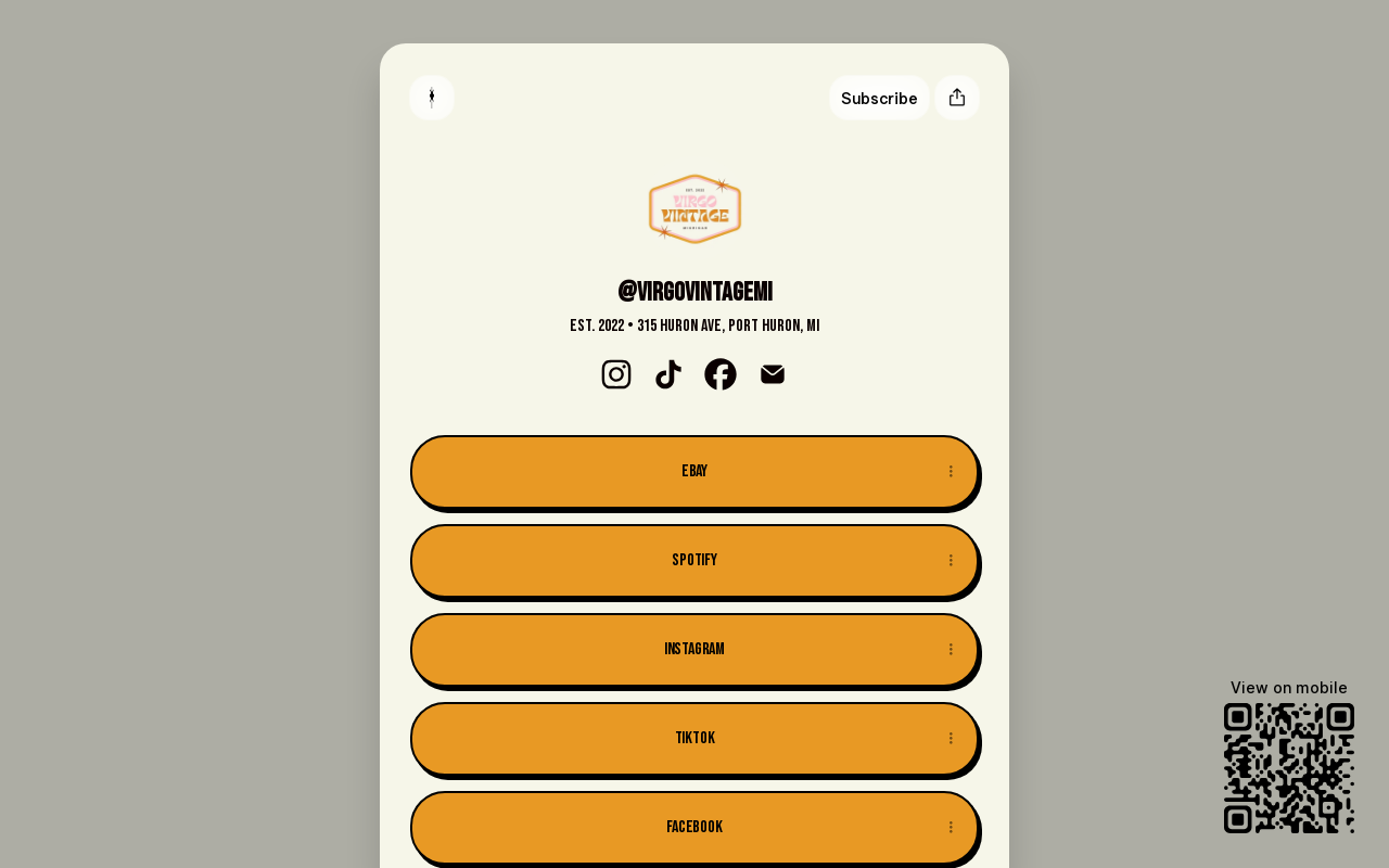Virgo Vintage website preview