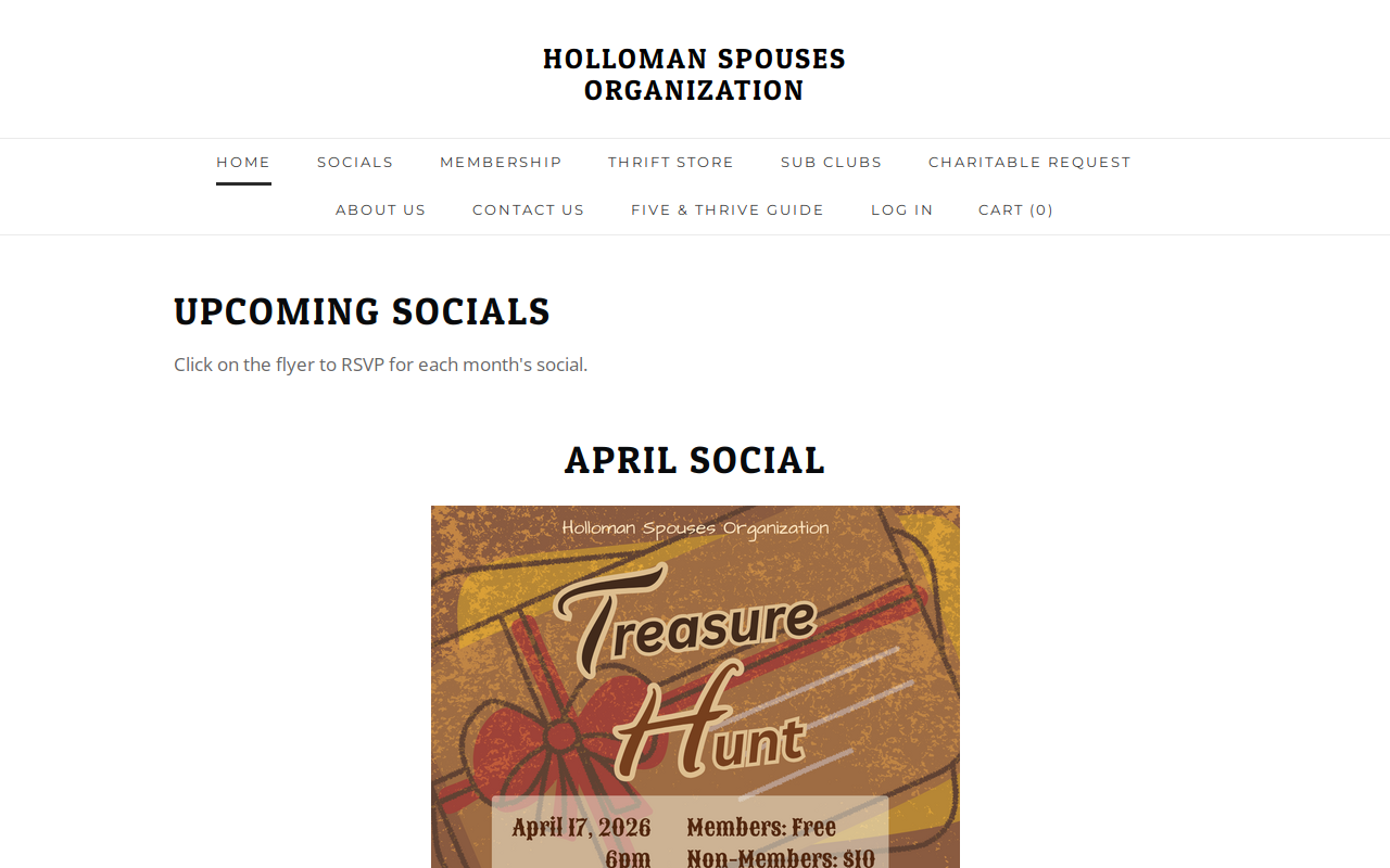 Holloman Thrift Store website preview