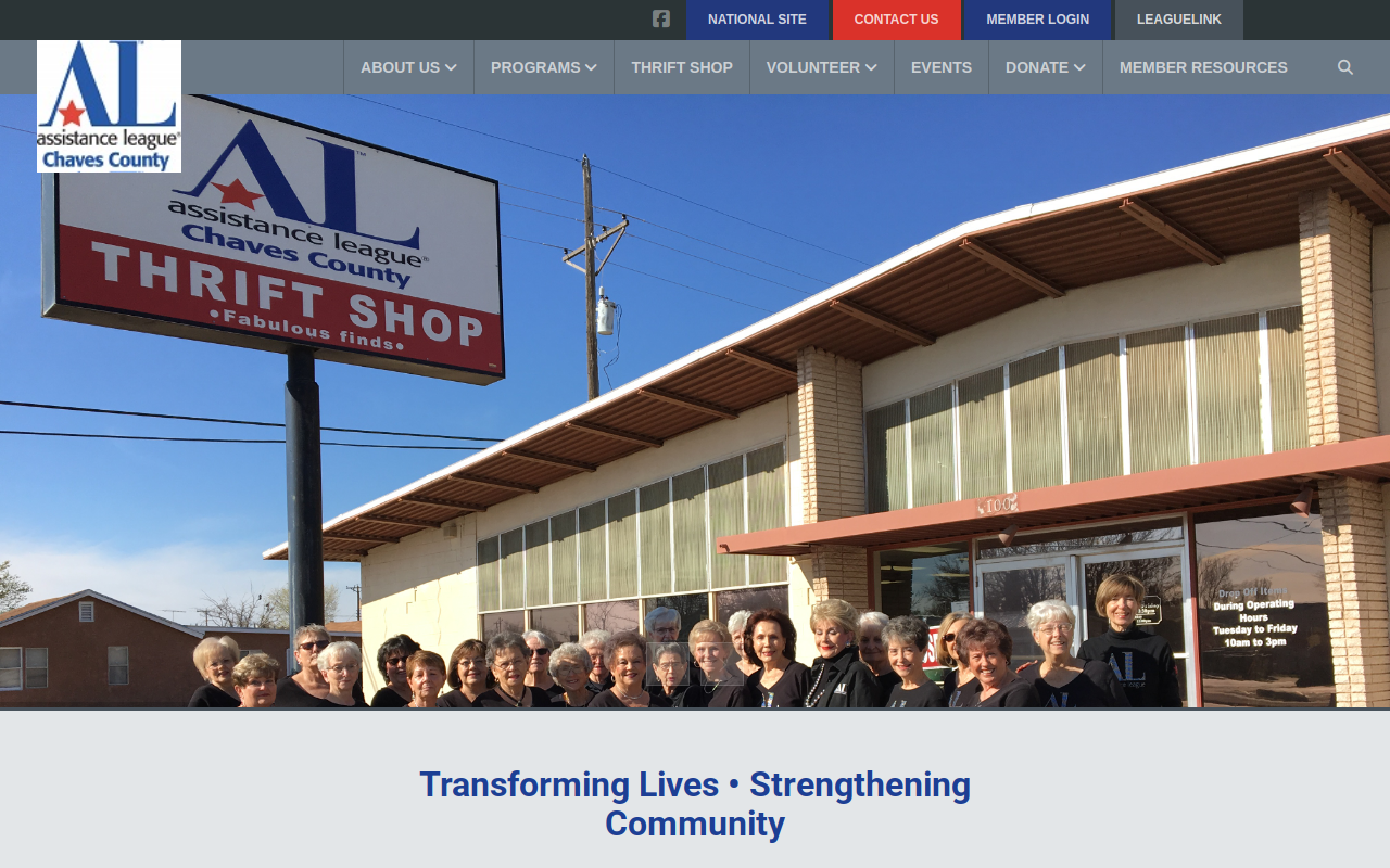 Assistance League of Chaves website preview