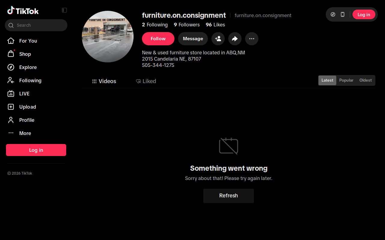 Furniture On Consignment website preview