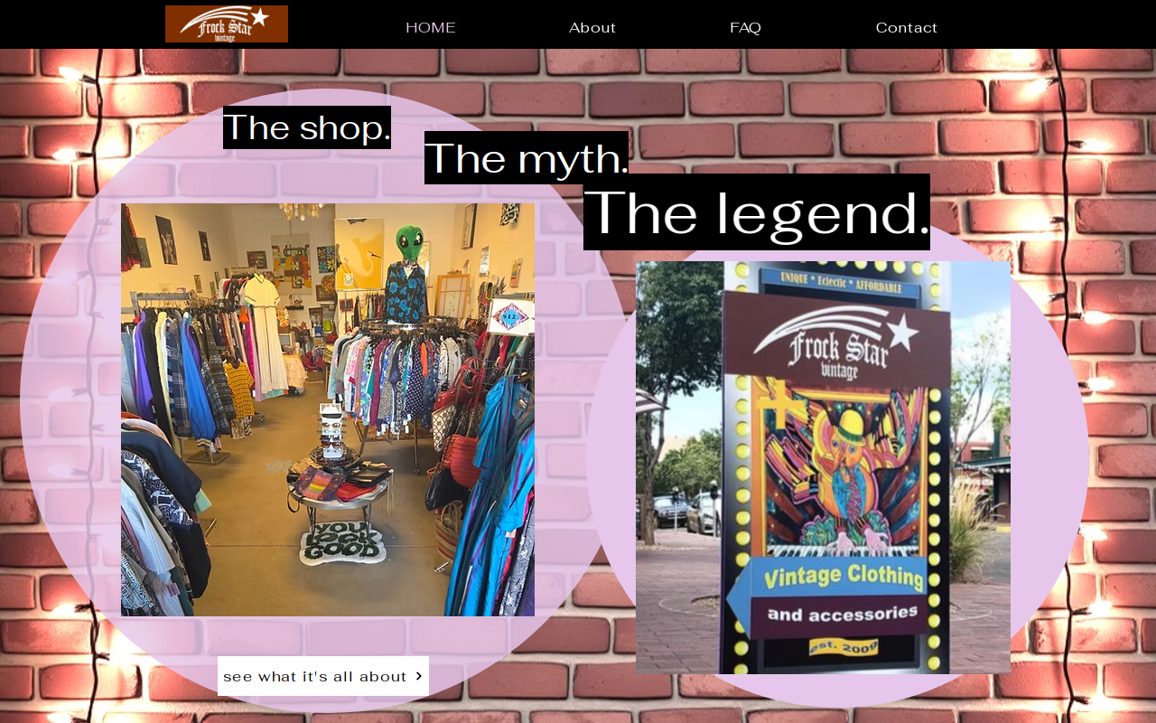 Frock Star Vintage website preview