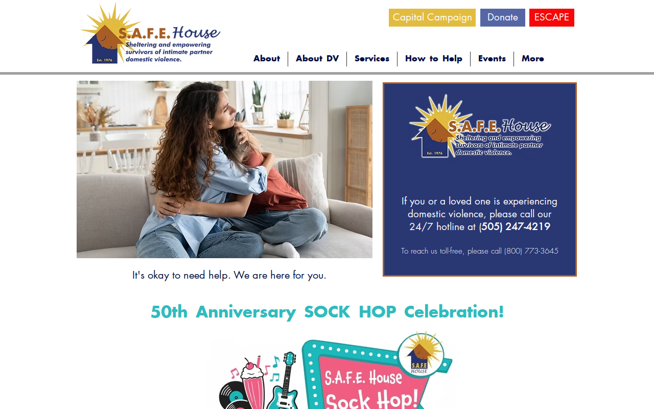 SAFE House Thriftique website preview