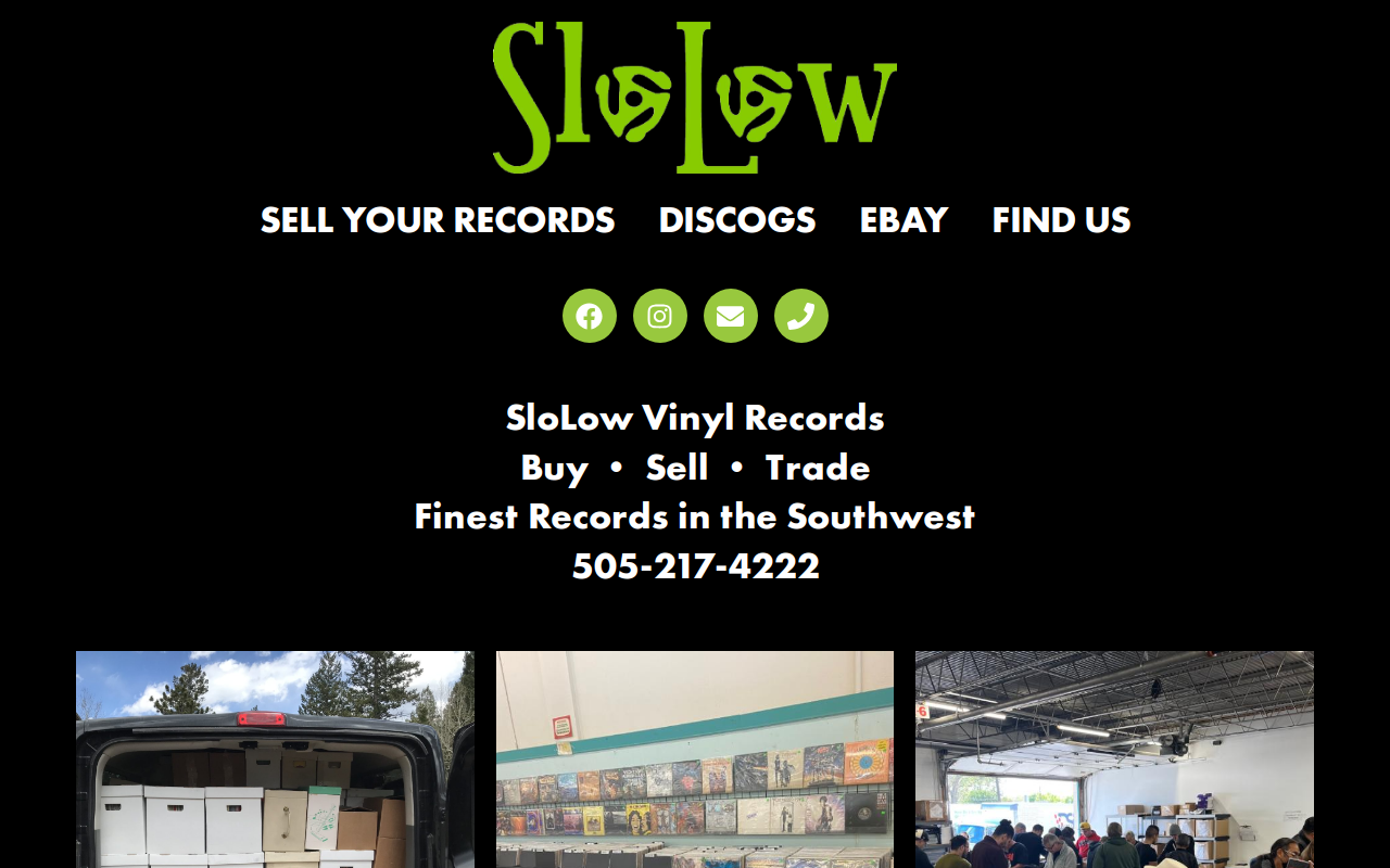 SloLow Vinyl Records website preview