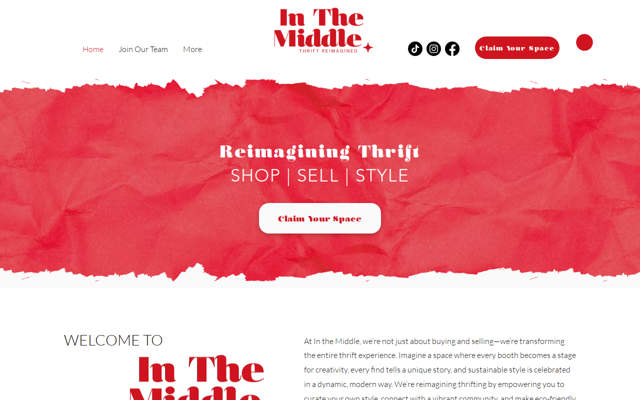 In The Middle: Thrift Reimagined website preview