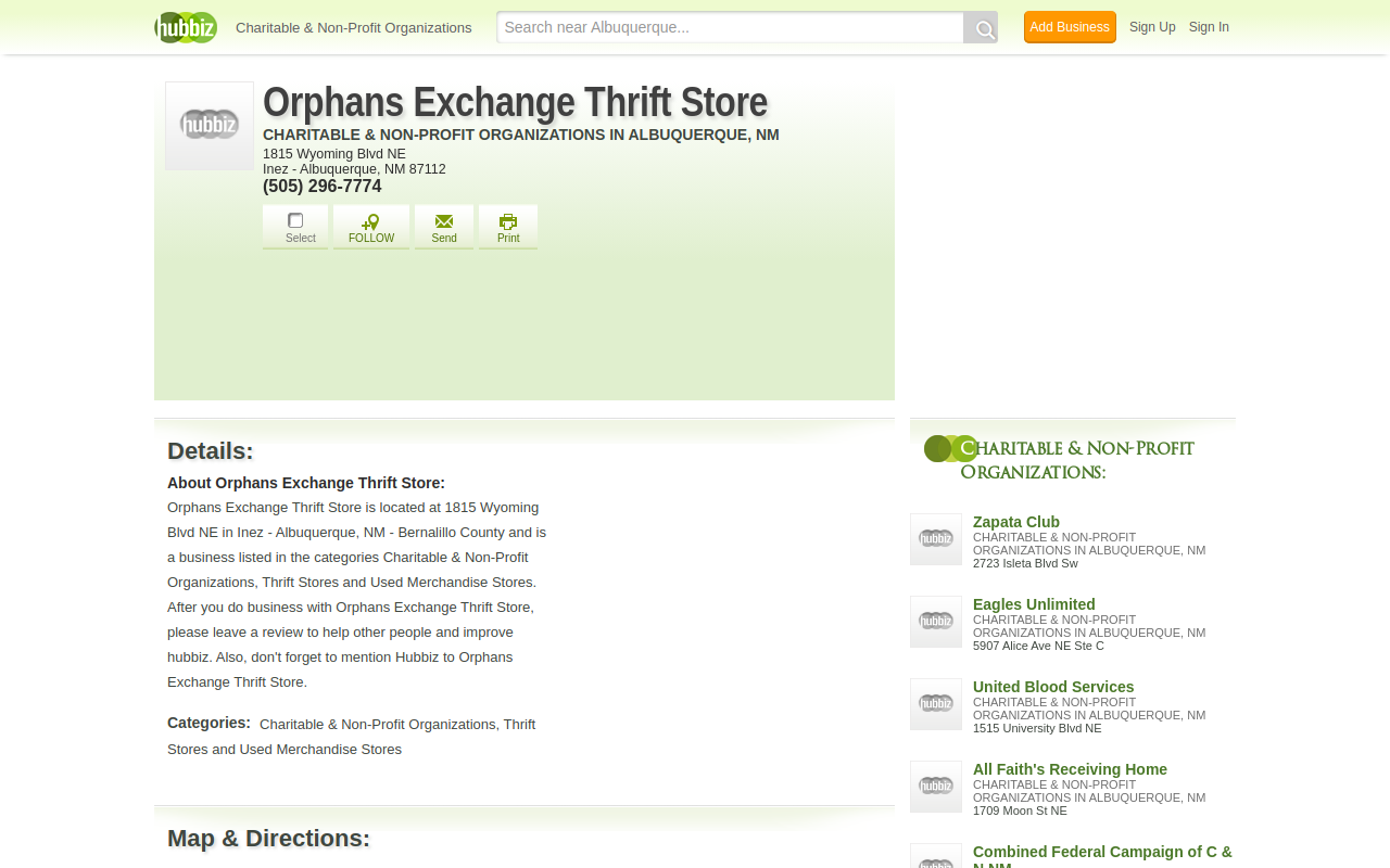 Orphans Exchange website preview