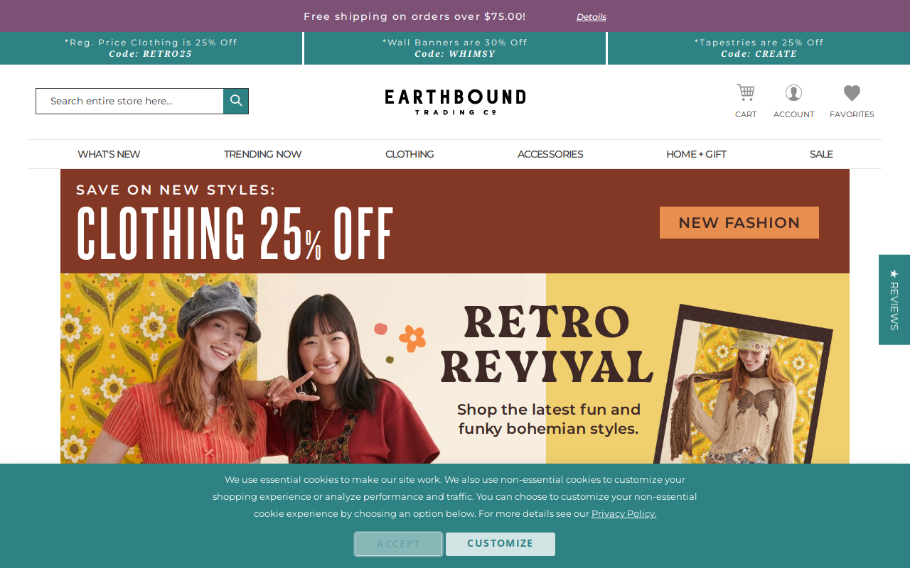Earthbound Trading Co. website preview