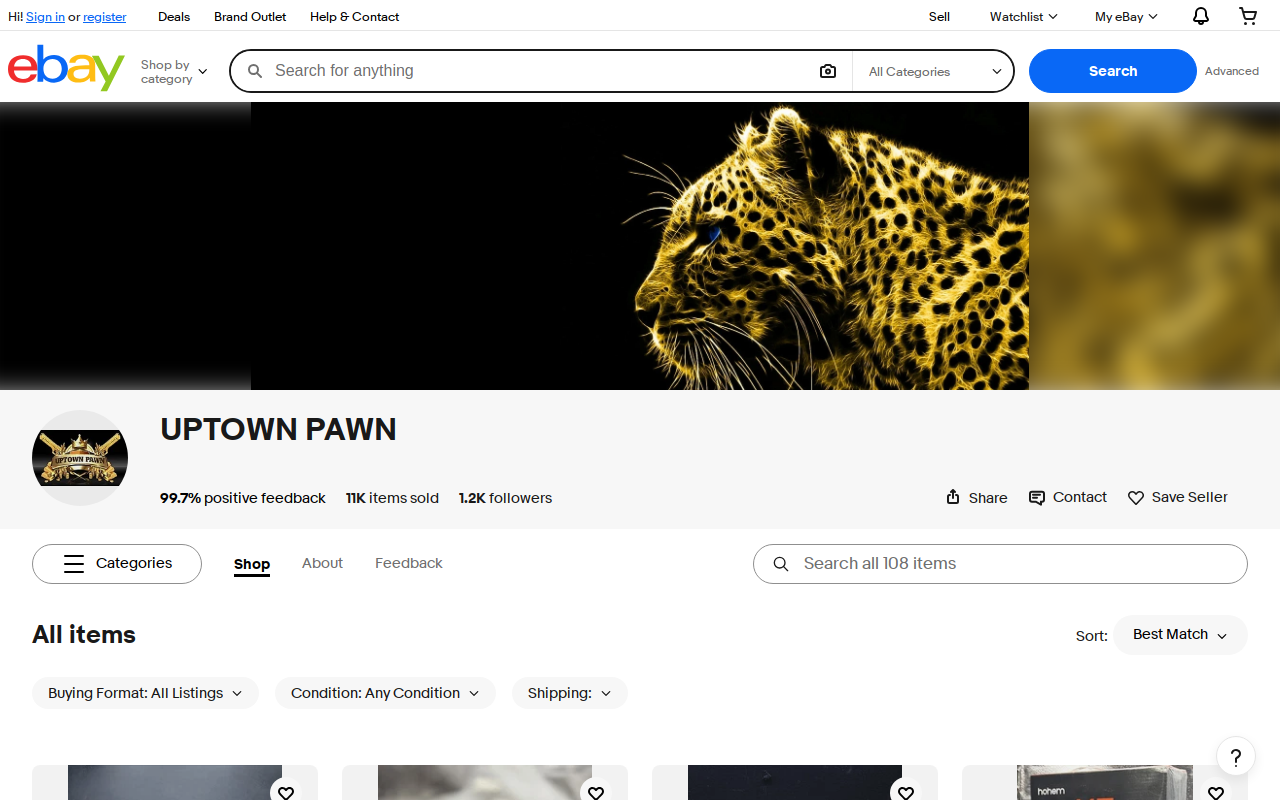 Uptown Pawn website preview