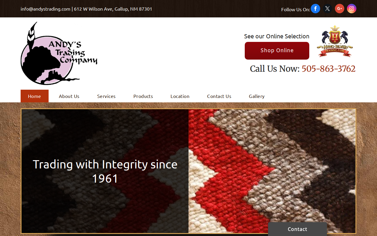 Andy's Trading Company website preview