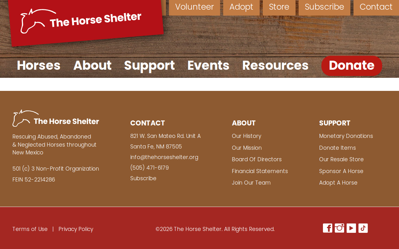 The Horse Shelter Resale Store website preview