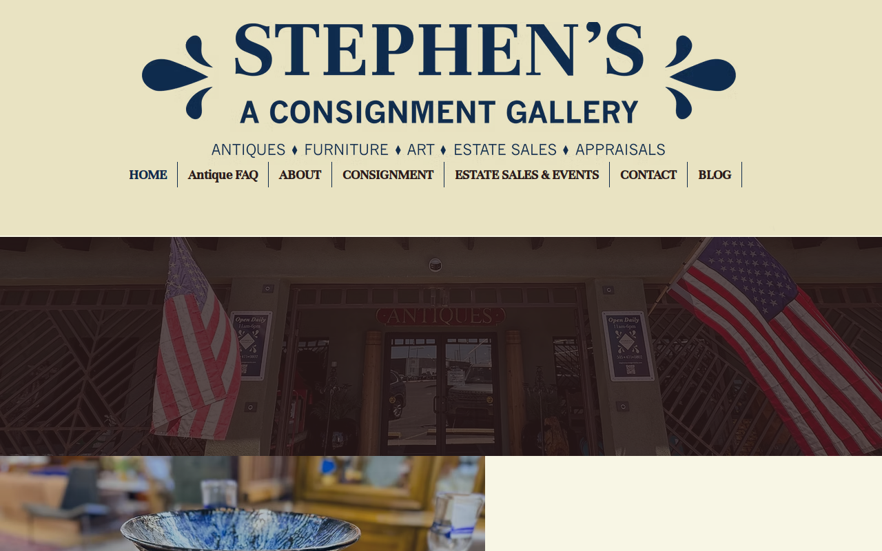 Stephen's A Consignment Gallery website preview