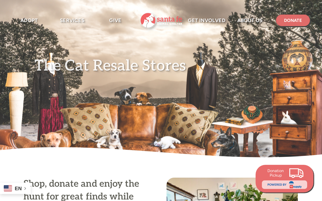 The Cat Resale Stores website preview
