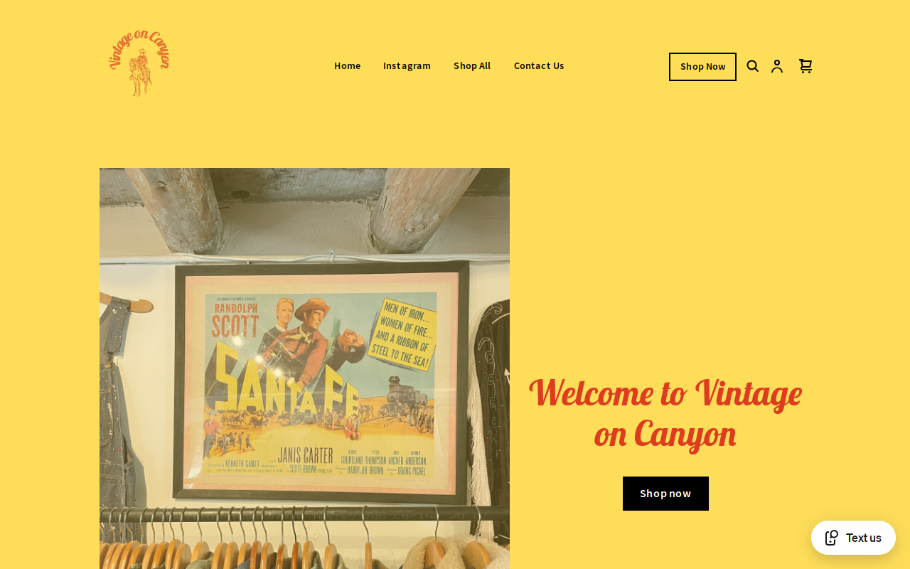 Vintage on Canyon website preview