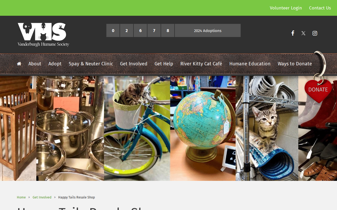 Happy Tails Resale Shop website preview