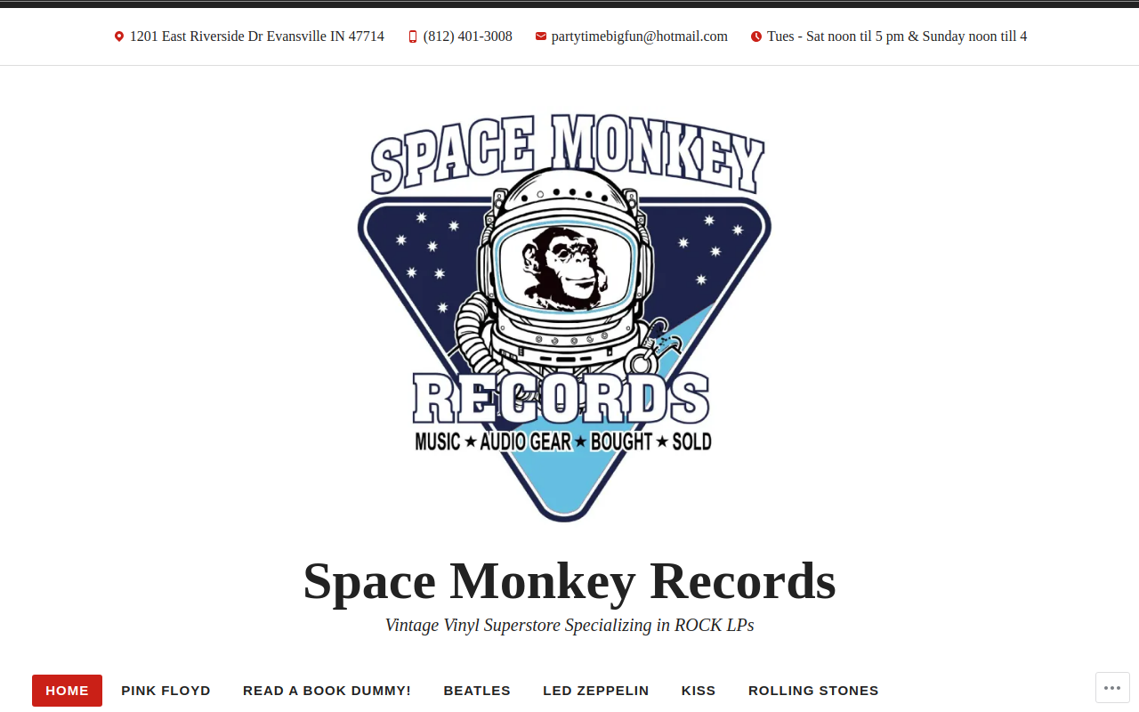 Space Monkey Records website preview