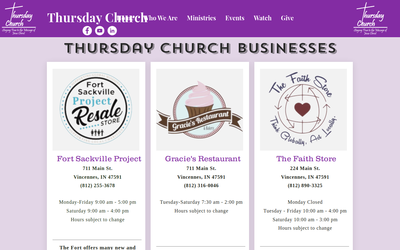 Fort Sackville Project website preview