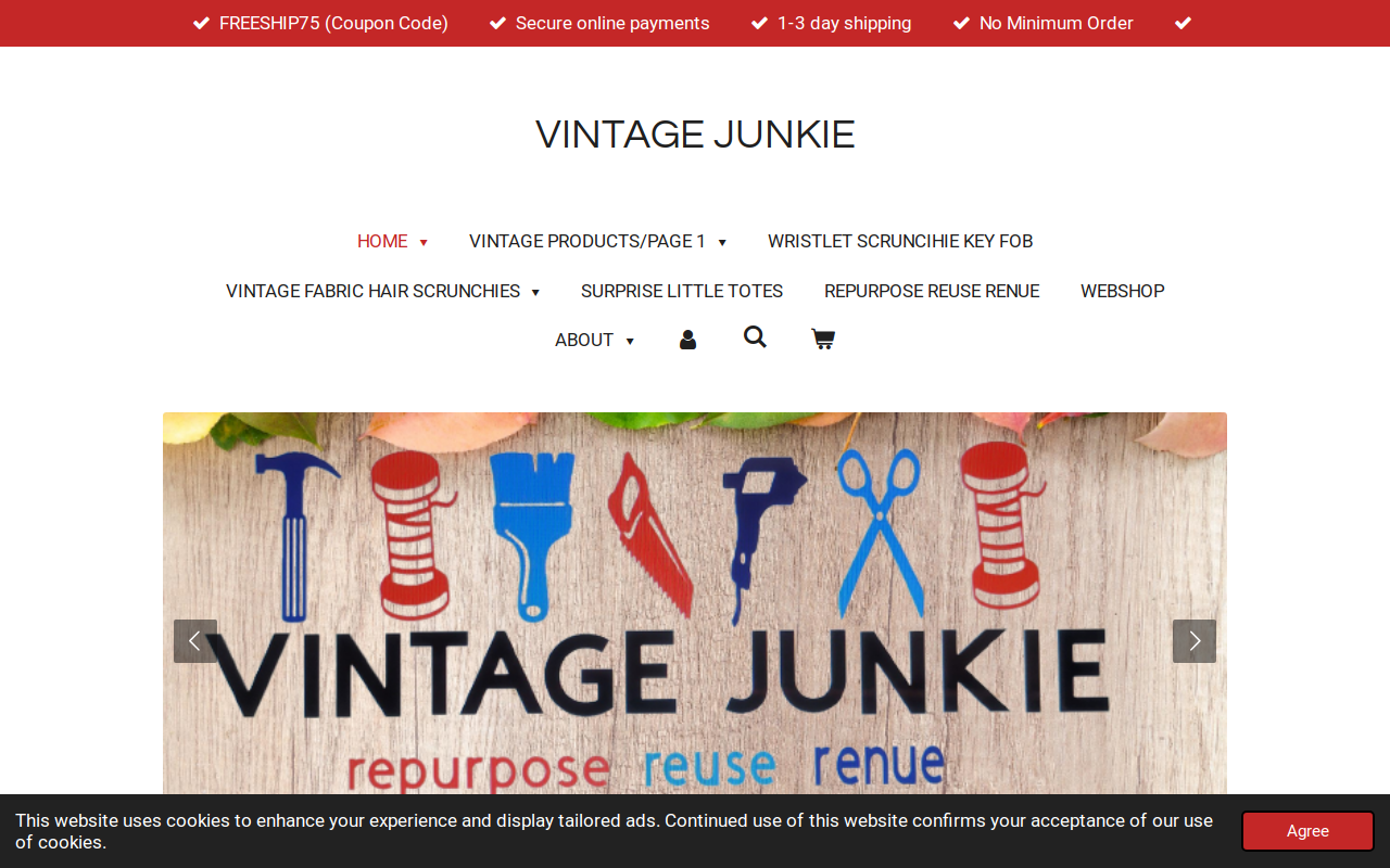 Vintage Junkie website preview