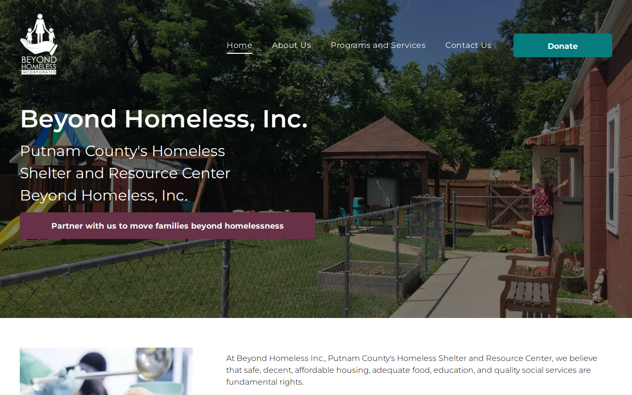 Beyond Homeless Boutique and Thrift Store website preview