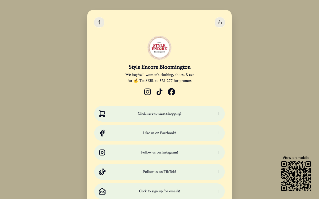 Style Encore Bloomington website preview