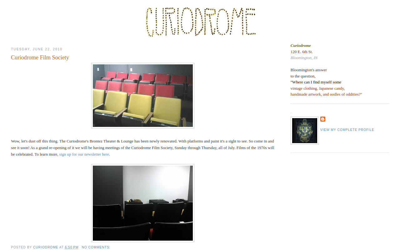 curiodrome website preview