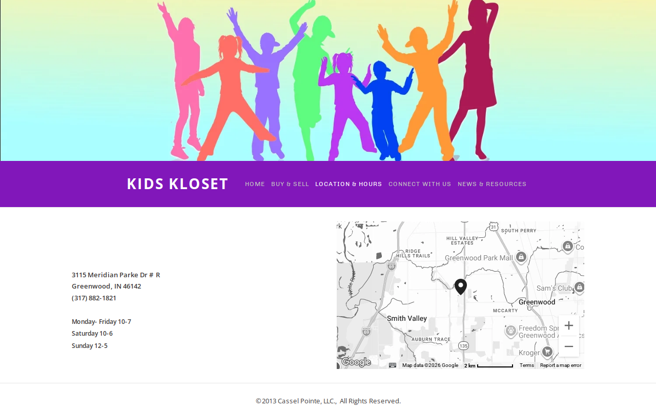 Kids Kloset website preview