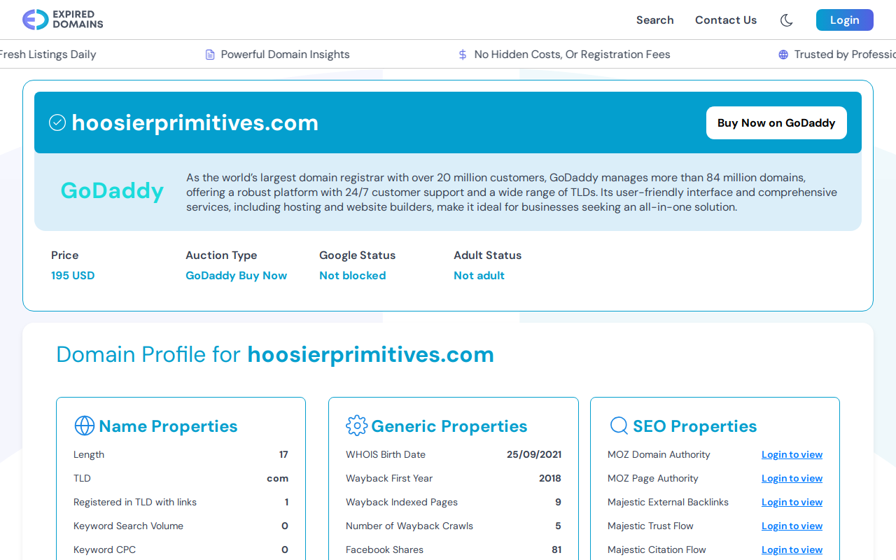 Hoosier Primitives website preview