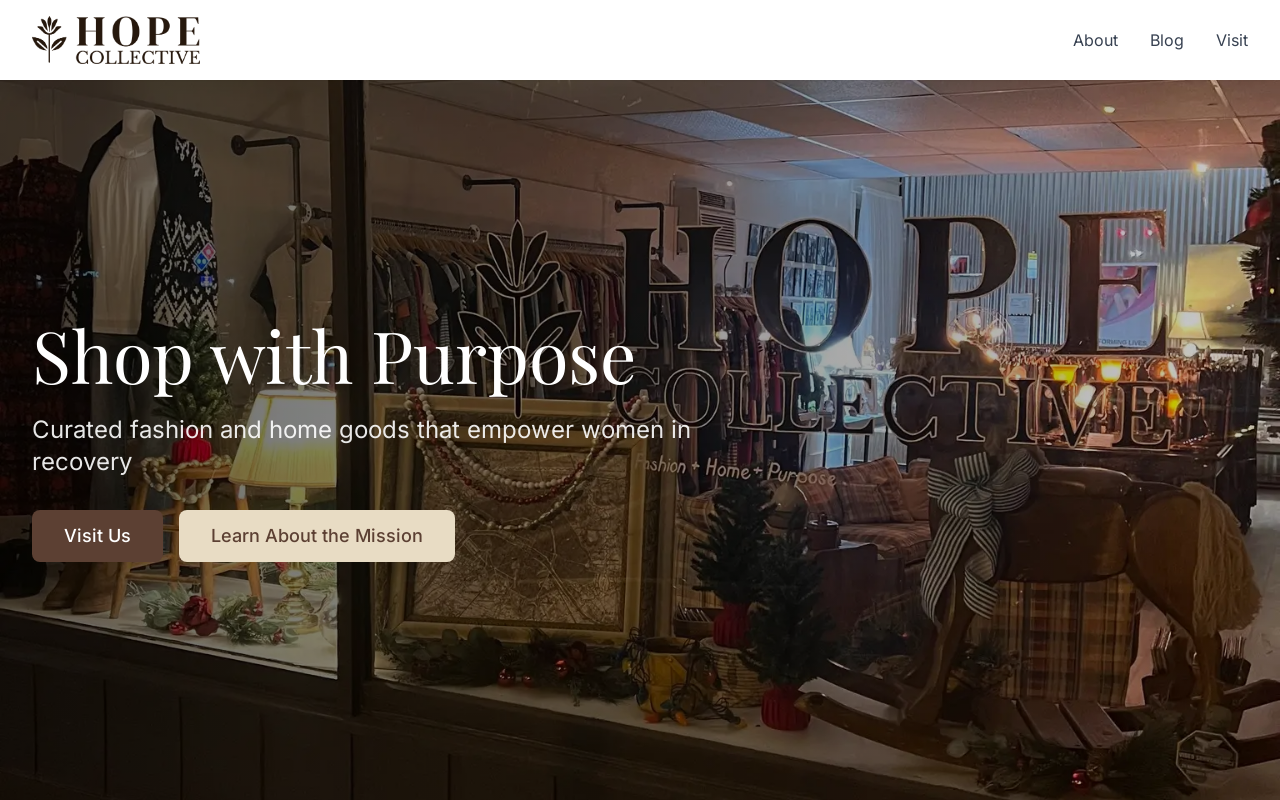 Hope Collective Resale Boutique website preview