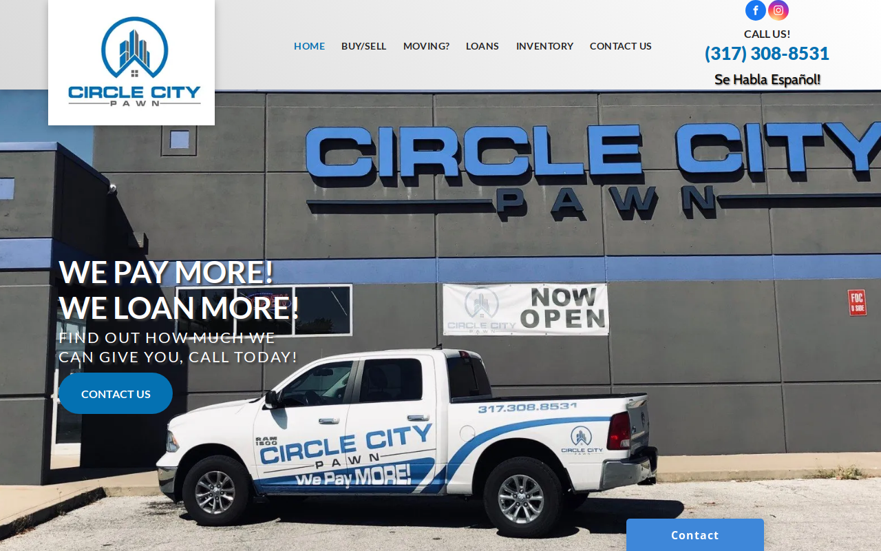 Circle City Pawn website preview