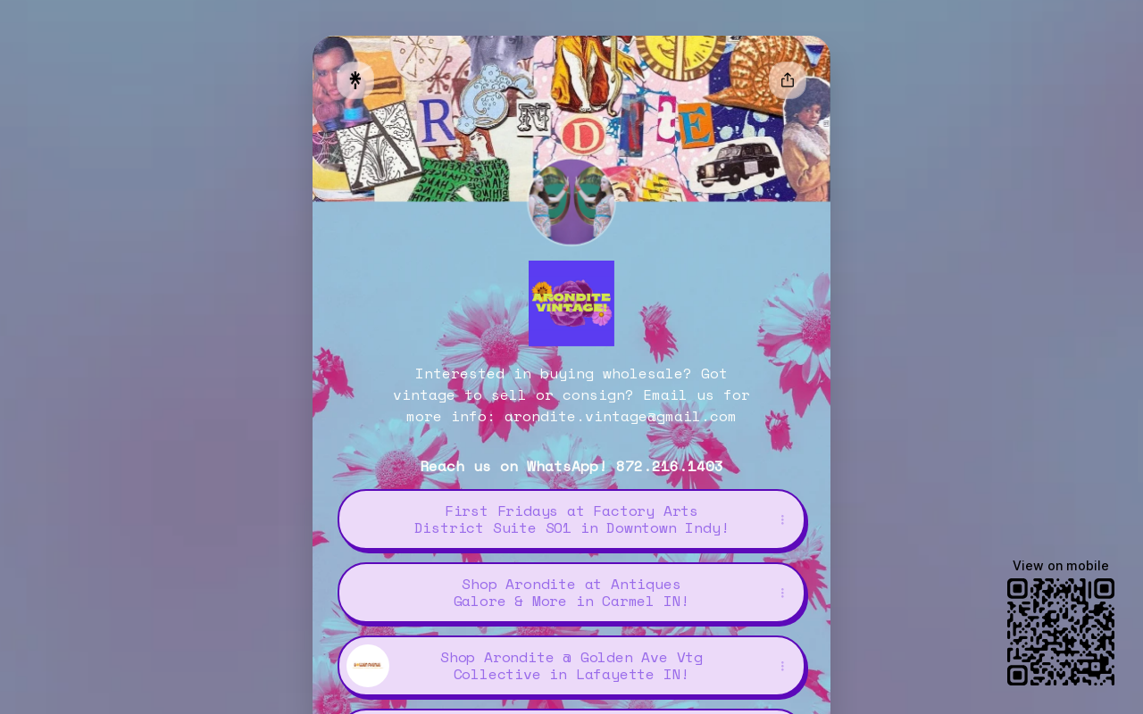 Arondite Vintage website preview