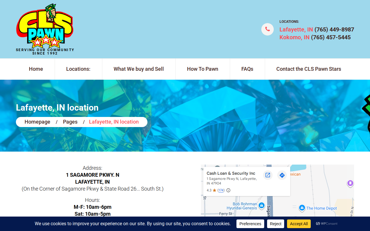 Cash Loan & Security (CLS Pawn) website preview