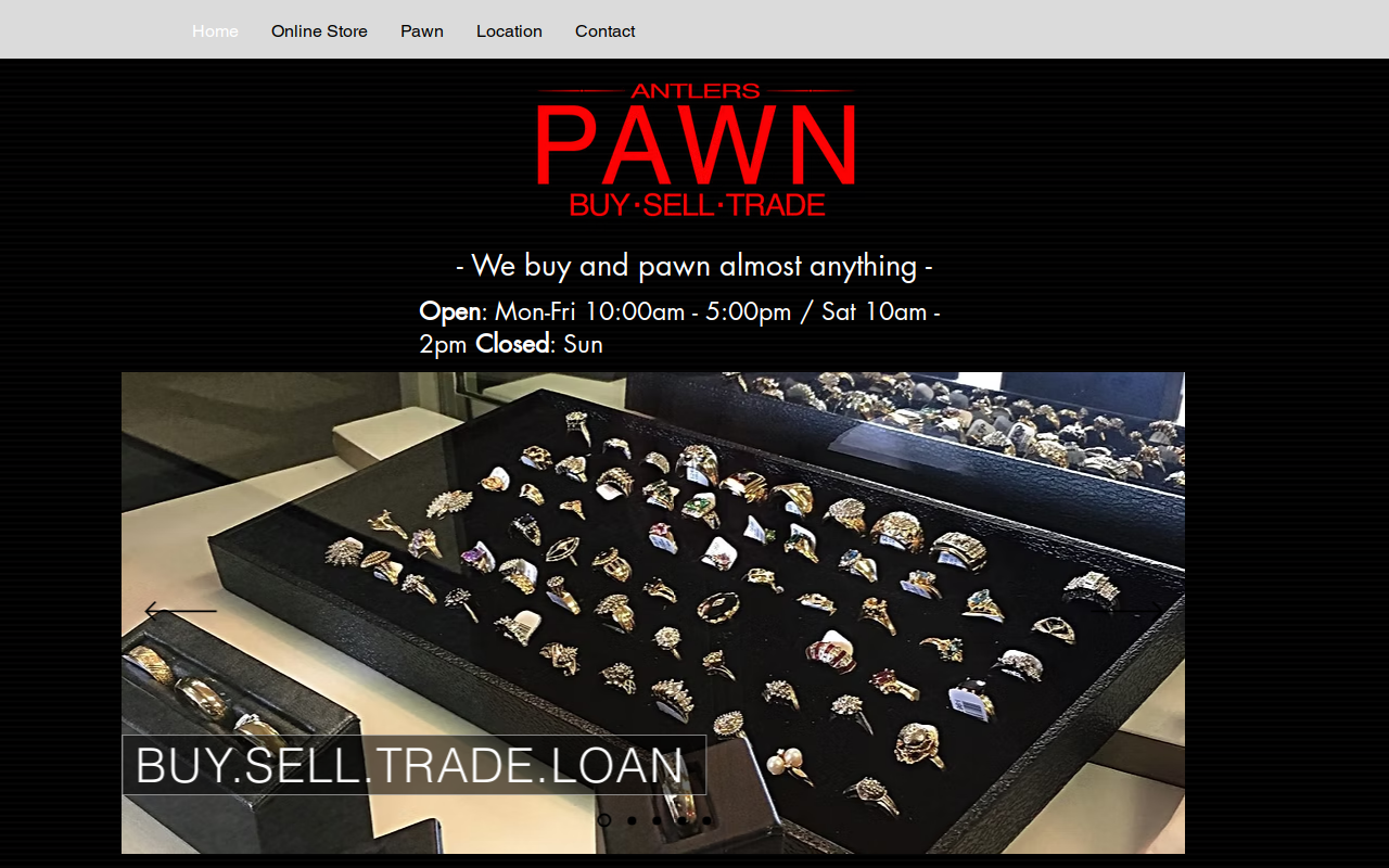 Antlers Pawn website preview