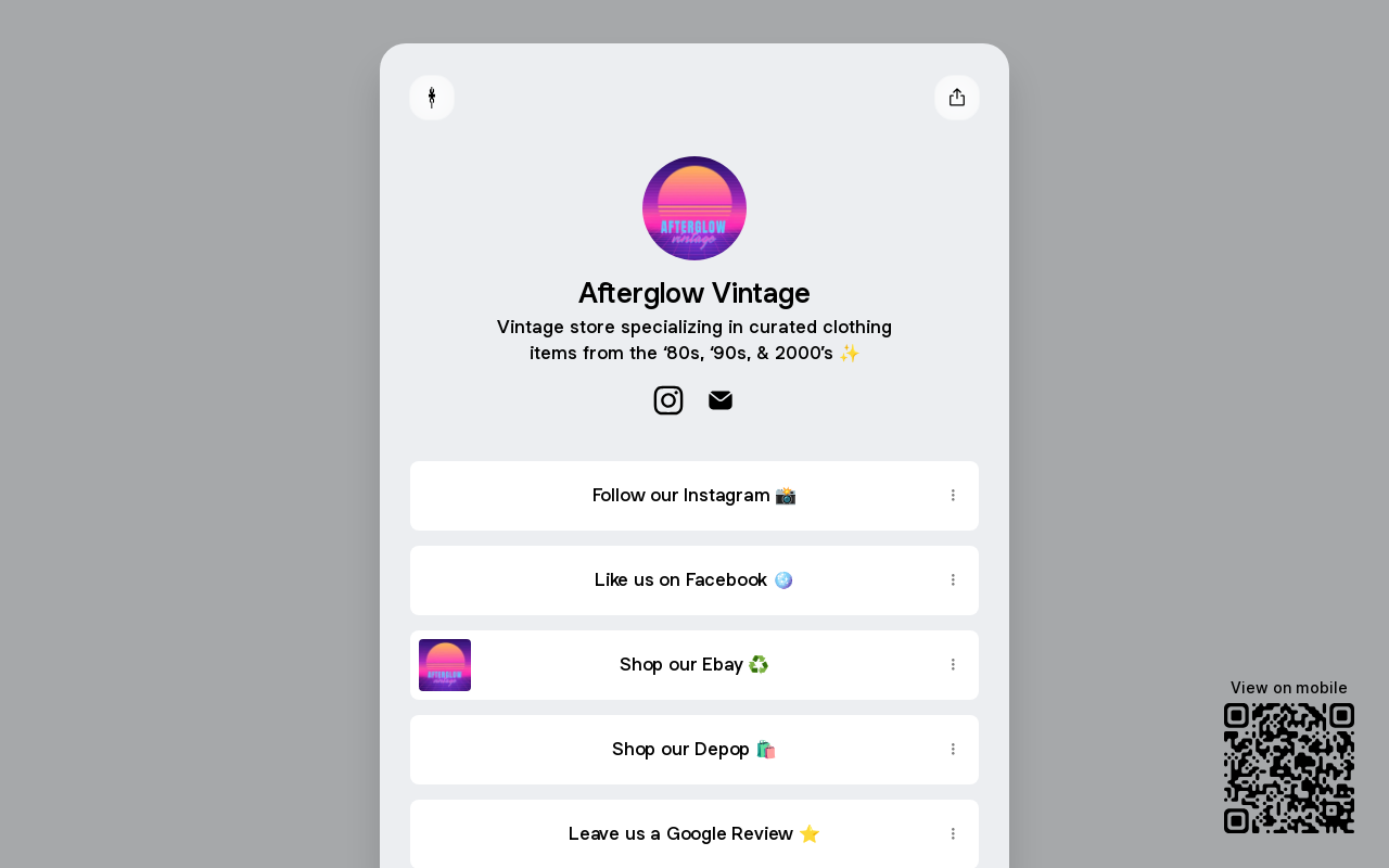 Y Shop Vintage and More website preview