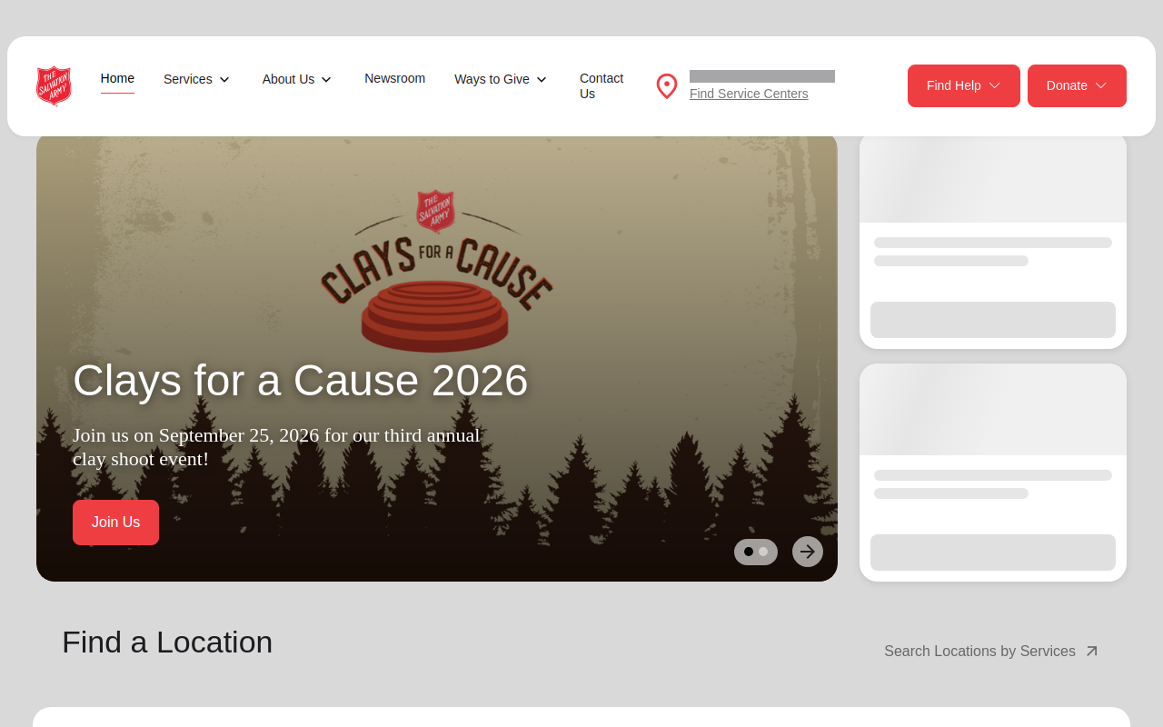 Salvation Army website preview