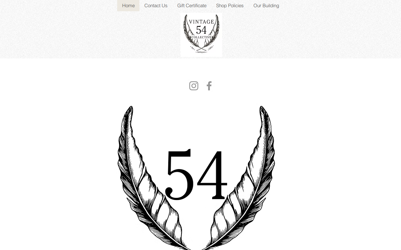 Vintage 54 Collective Antiques Art Gifts website preview